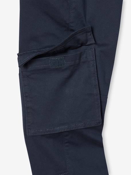 Pantalón cargo recto MorphologiK niño talla de cadera estrecha azul oscuro+bronce 