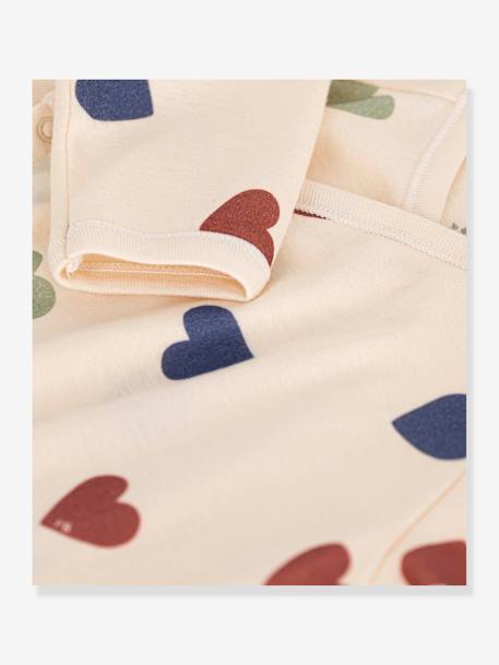 Pijama corazón de algodón para bebé PETIT BATEAU beige 