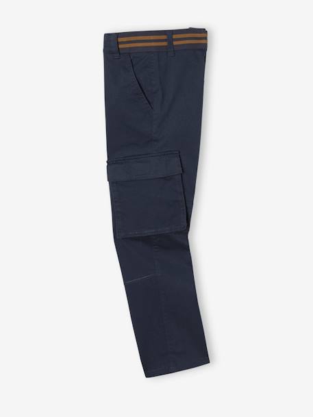 Pantalón cargo recto MorphologiK niño talla de cadera estrecha azul oscuro+bronce 