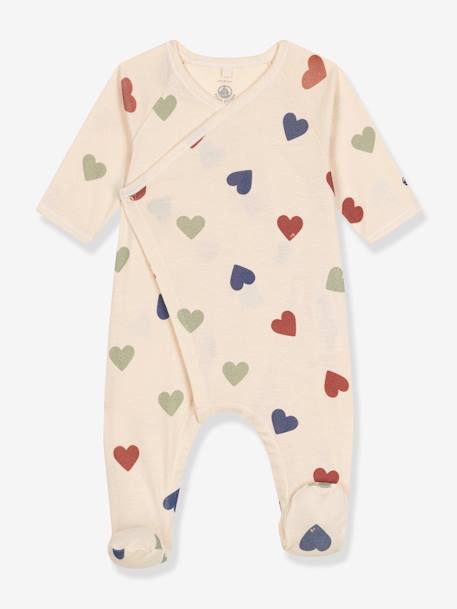 Pijama corazón de algodón para bebé PETIT BATEAU beige 