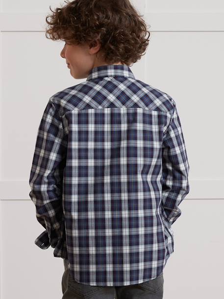 Camisa a cuadros para niño CYRILLUS burdeos 