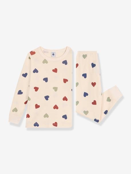 Pijama de algodón con motivo corazón PETIT BATEAU beige 