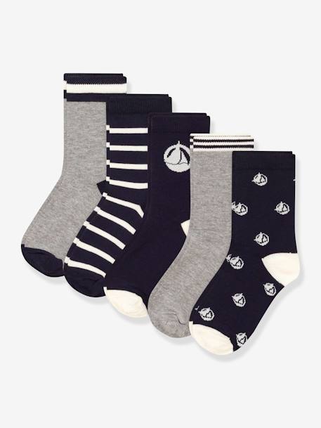 Pack de 5 pares de calcetines PETIT BATEAU gris jaspeado 