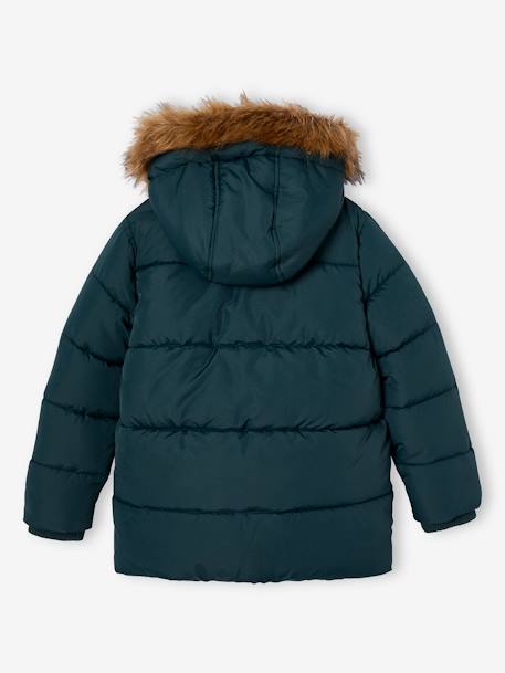 Chaqueta acolchada con forro polar y guantes o manoplas, para niño AZUL MEDIO LISO CON MOTIVOS+MARRON MEDIO LISO CON MOTIVOS+verde pino 