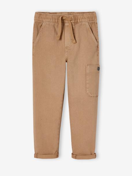 Pantalón cargo de color para niño azul petróleo+caramelo 