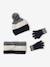 Conjunto colorblock gorro + snood + guantes para niño azul oscuro 