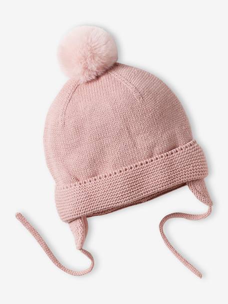 Conjunto para bebé niña: gorro + snood + manoplas rosa maquillaje 