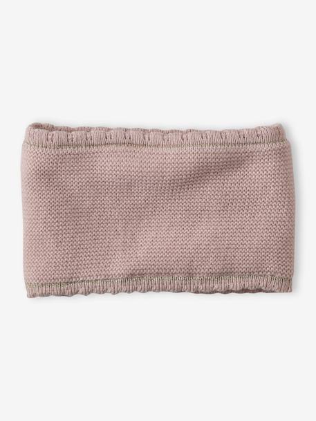 Caja de regalo Navidad bebé niña gorro + snood + manoplas rosa maquillaje 