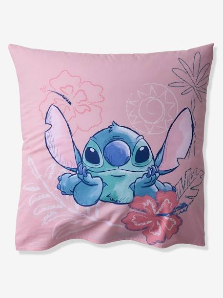 Conjunto infantil de funda nórdica + funda de almohada Stitch rosa estampado 