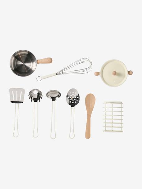 Set de cocina de metal y madera FSC® crudo 