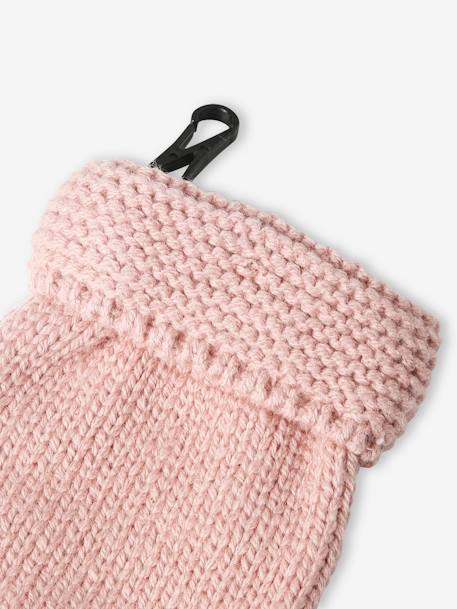 Conjunto para bebé niña: gorro + snood + manoplas rosa maquillaje 