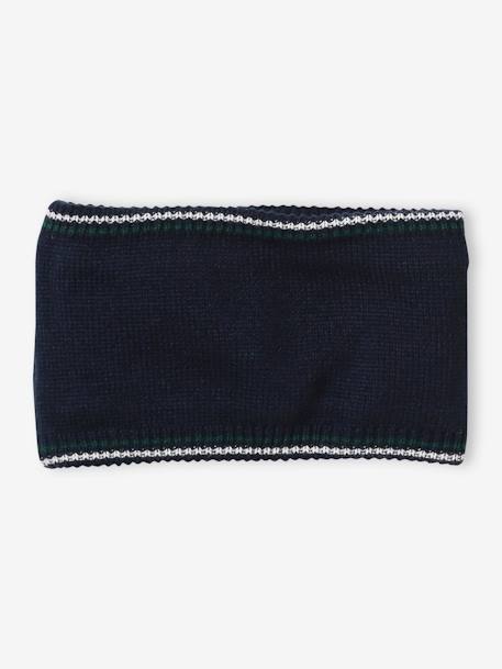 Conjunto de gorro + snood + guantes para niño azul marino 