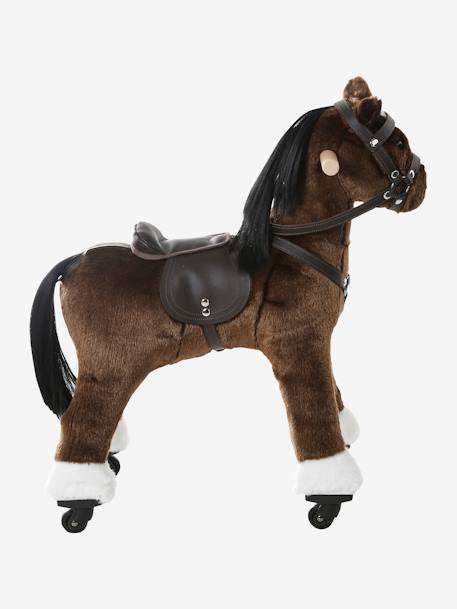 Caballo con ruedas de madera FSC® marrón+pardo 