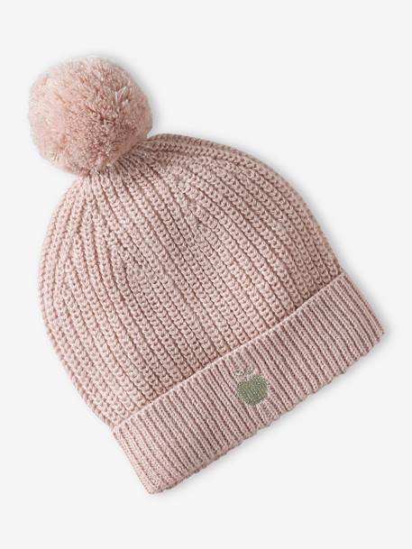 Conjunto gorro y snood para niña rosa rosa pálido 