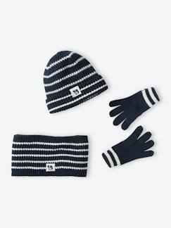 Niño-Accesorios-Gorros, bufandas, guantes-Conjunto marinero gorro + snood + guantes para niño