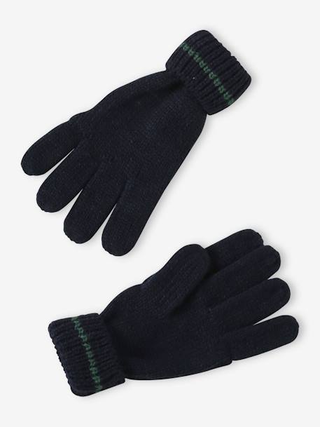 Estuche regalo Navidad niño gorro + snood + guantes verde pino 