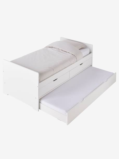 Cama nido con cajones de almacenaje blanco 