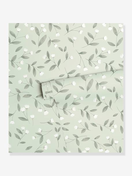 Papel pintado Bonitos brotes de flores LILIPINSO verde 