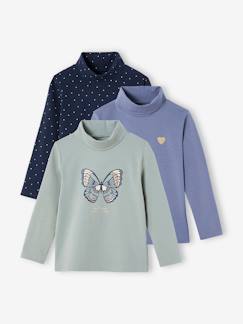 Lotes y packs-Niña-Pack de 3 camisetas de cuello alto, para niña