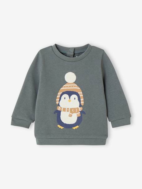 Sudadera fantasía bebé niño BEIGE MEDIO JASPEADO+verde 