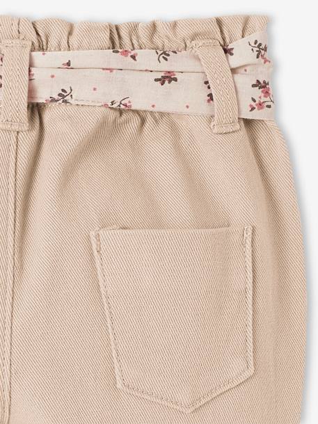 Pantalón con cinturón de tejido, para bebé beige+rosa viejo+VERDE MEDIO LISO 