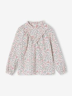 Blusa con cuello alto estampado de flores, niña