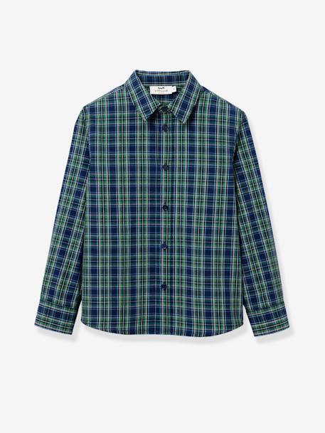 Camisa a cuadros para niño CYRILLUS cuadros verde 