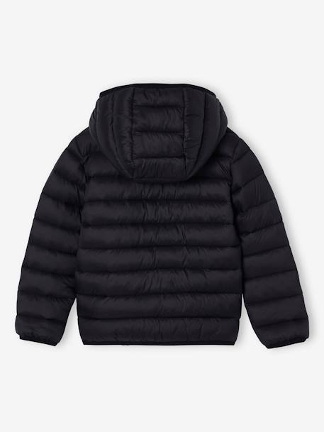 Chaqueta acolchada ligera con capucha para niño negro 