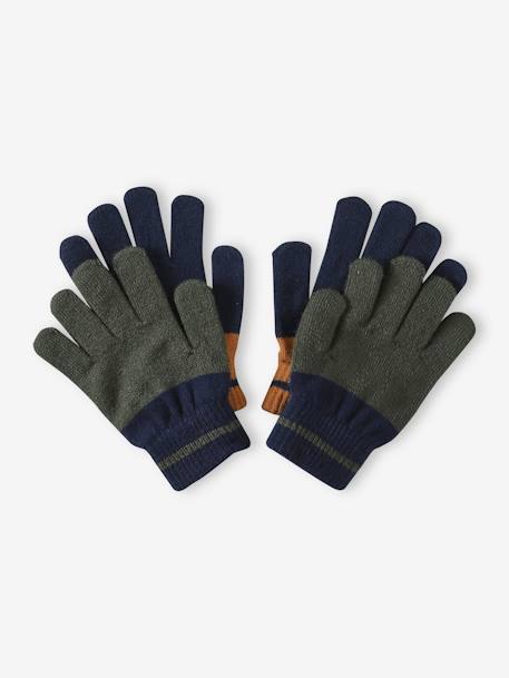 Pack de 2 pares de guantes mágicos para niño caqui+gris jaspeado 