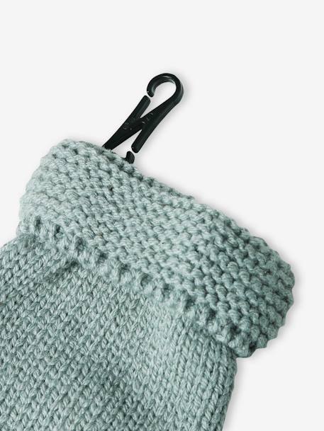 Conjunto para bebé niño: gorro + snood + manoplas - Basics verde agua 