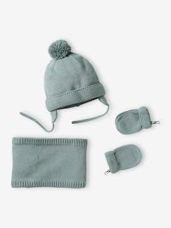 -Conjunto para bebé niño: gorro + snood + manoplas - Basics