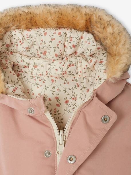 Parka/chaqueta acolchada reversible para bebé rosa viejo 