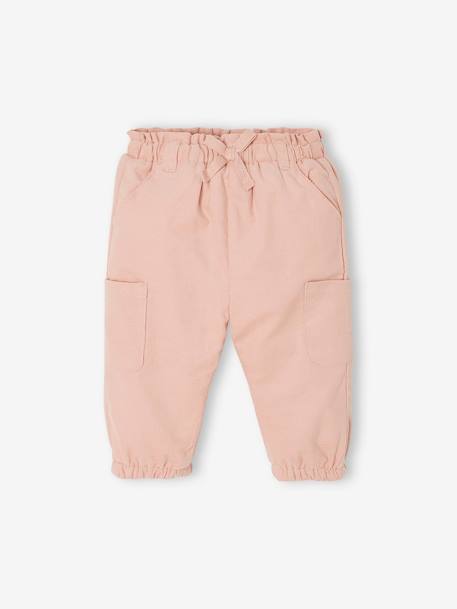 Pantalón cargo de terciopelo con forro polar para bebé rosa maquillaje 