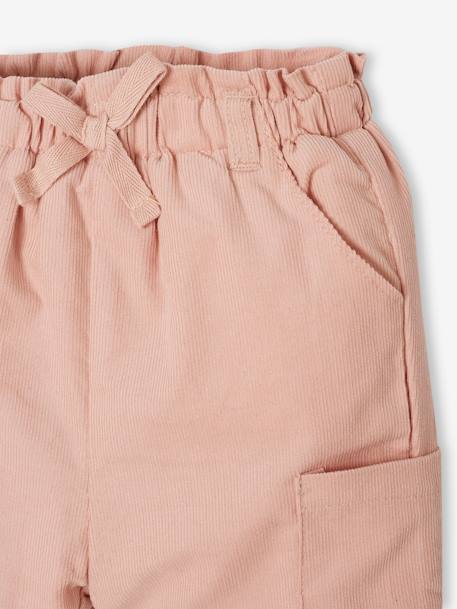 Pantalón cargo de terciopelo con forro polar para bebé rosa maquillaje 