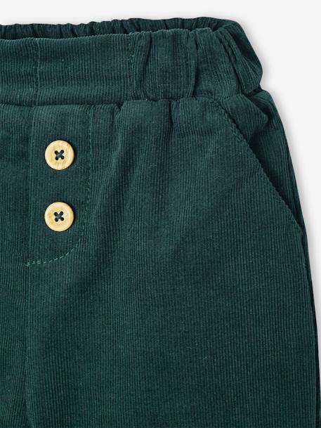 Pantalón de terciopelo con forro polar para bebé verde pino 