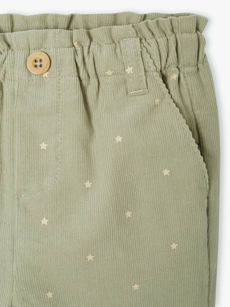 Pantalón paperbag de terciopelo para bebé azul marino+verde agua 