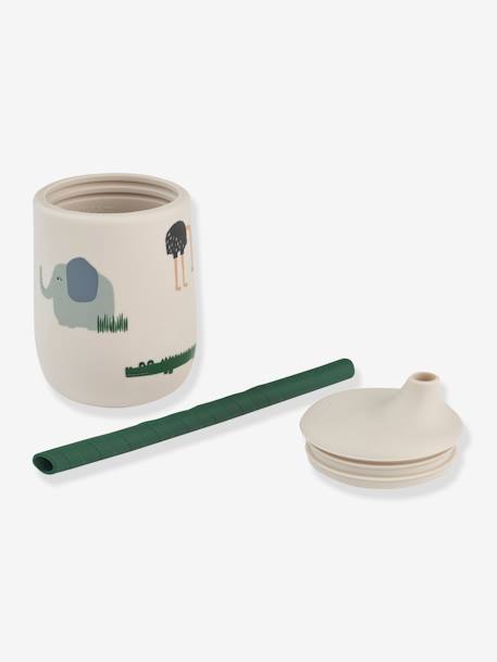 Vaso de silicona con pajita Ellis - LIEWOOD beige+crudo 