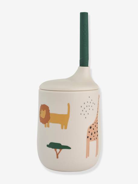 Vaso de silicona con pajita Ellis - LIEWOOD beige+crudo 