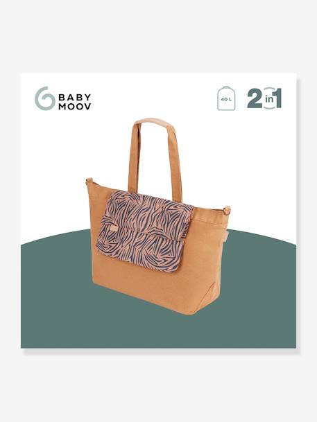 Bolso tote bag BABYMOOV beige+marrón estampado 