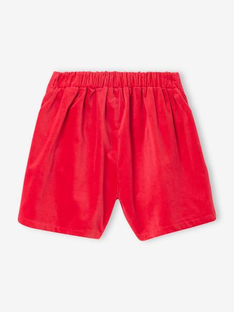 Short de terciopelo con efecto lazo delante para niña rojo 