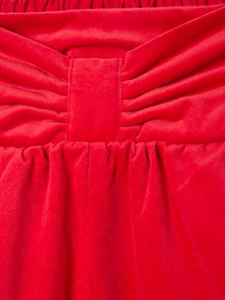 Short de terciopelo con efecto lazo delante para niña rojo 