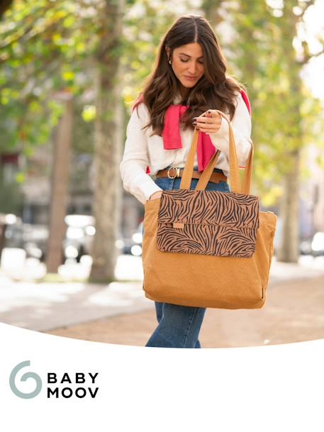 Bolso tote bag BABYMOOV beige+marrón estampado 