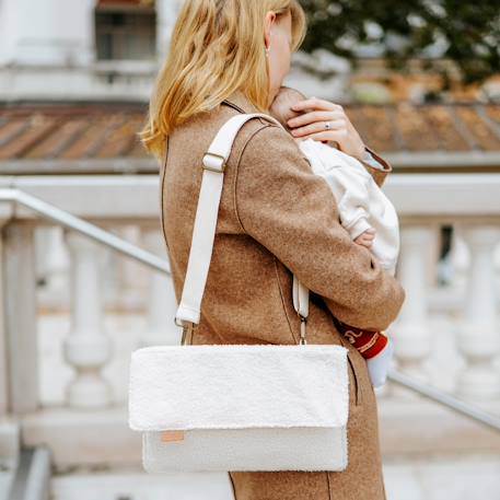 Bolso tote bag BABYMOOV beige+marrón estampado 