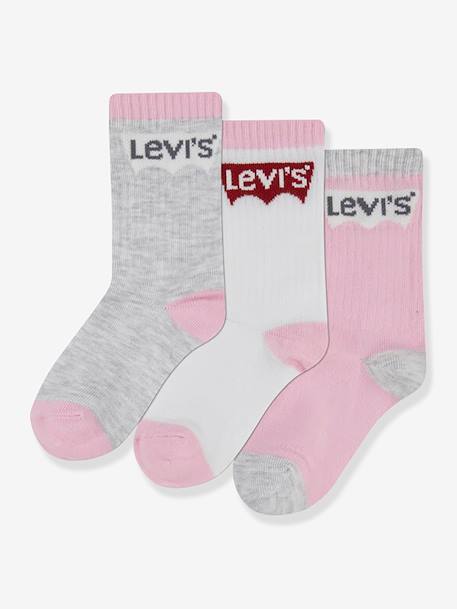 Pack de 3 pares de calcetines Batwing regular Cut LEVI'S azul marino+negro+rosa 