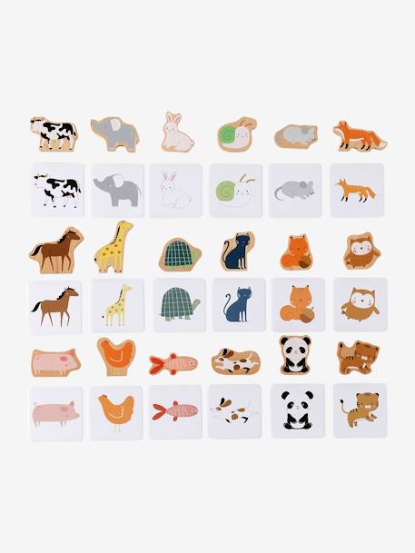 Juegos de parejas de animales de madera FSC® blanco 