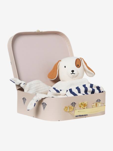 Doudou plano perro personalizable + estuche regalo azul 