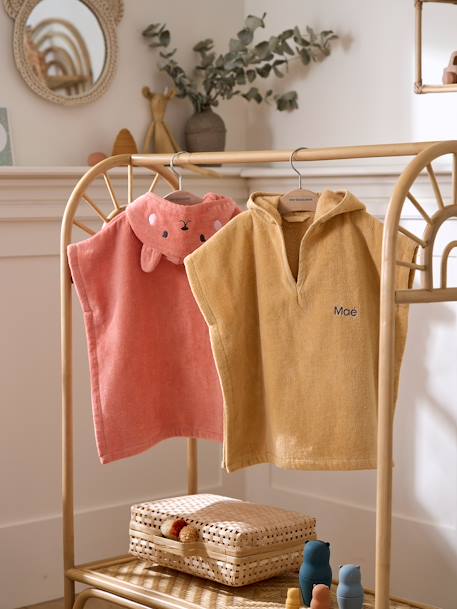 Poncho de baño personalizable Animales para bebé albaricoque+beige+ocre 