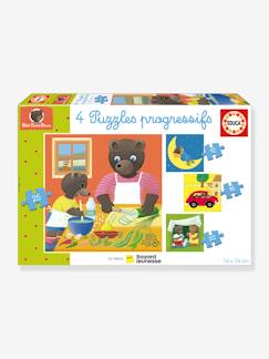 -Juego de 4 puzzles progresivos de 15 a 25 piezas Osito Marrón EDUCA