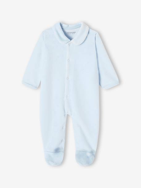 Pack de 2 pijamas de terciopelo para bebé niña azul claro 