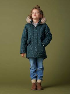 Niña-Abrigos y chaquetas-Abrigos y parkas-Parka con lentejuelas y forro de pelo sintético para niña